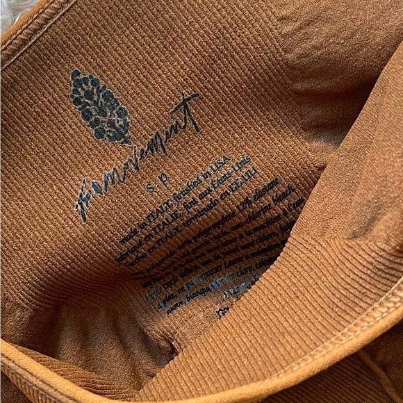 Free People Good Karma Square Neck Crop Top in Toasted Coconut Size XS/S NWOT - Picture 8 of 9